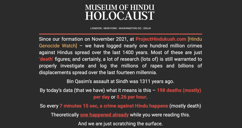 every 7 minutes 15 sec, a crime against Hindu happens (mostly death)
