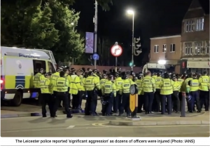 Muslim youth attacked Hindu symbols in Leicester including homes, cars and the local temple