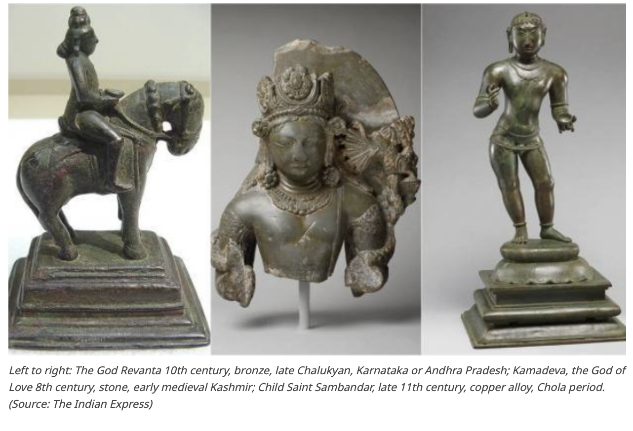 New York’s Metropolitan Museum of Art returns 16 smuggled artefacts worth over Rs 9.8 crore to India